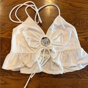 GAZE extra small cropped ruffle tank top